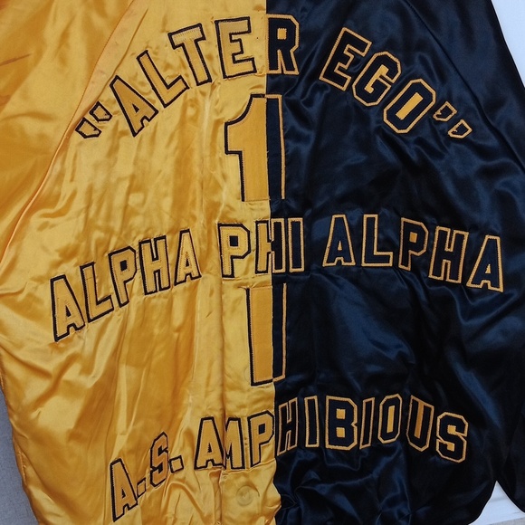 Vintage Alpha Old Gold Bomber Jacket Chicago knitting mills - Picture 10 of 11